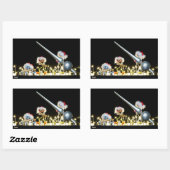 Fubby's in Kerstsfeer met Kerstdecoratie. Rechteckiger Aufkleber (Blatt)