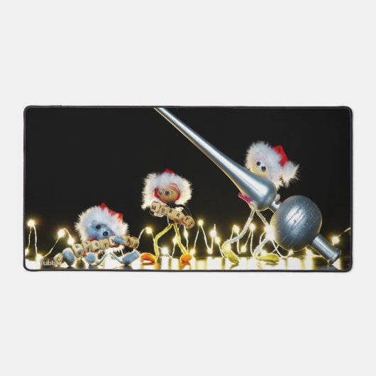 Fubby's in Kerstsfeer met Kerstdecoratie. Schreibtischunterlage (Vorderseite)