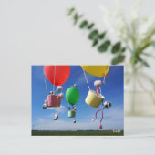 Fubby's in luchtballonnen die op avontuur gaan. postkarte (Stehend Vorderseite)