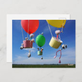 Fubby's in luchtballonnen die op avontuur gaan. postkarte (Vorne/Hinten)