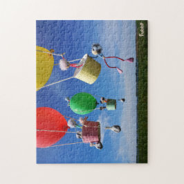 Fubby's in luchtballonnen die op avontuur gaan. puzzle