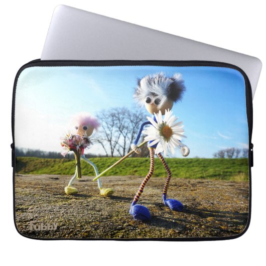 Fubby's in natuur met madeliefjes. laptopschutzhülle (Vorderseite)