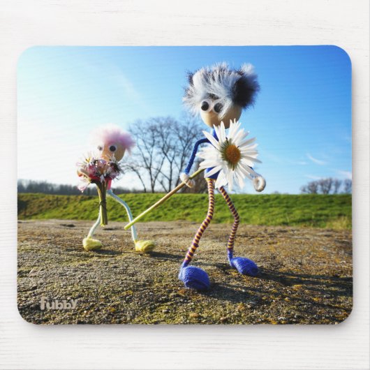 Fubby's in natuur met madeliefjes. mousepad (Vorne)