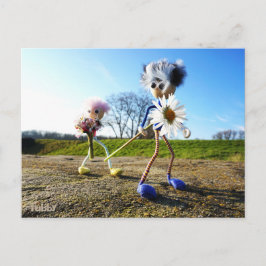 Fubby's in natuur met madeliefjes. postkarte