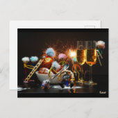 Fubby's met Jaarwisseling bij feestdagen. Postkarte (Vorne/Hinten)