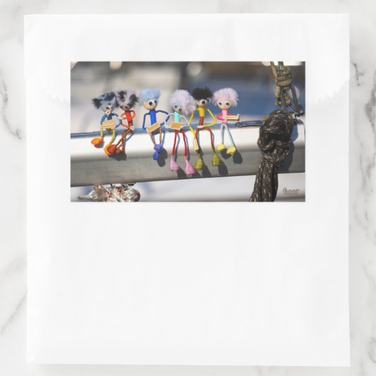 Fubby's op giek in 'Manhatten' poster. Rechteckiger Aufkleber (Tasche)