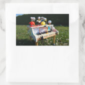 Fubby's op piano die muziek maken en dansen. rechteckiger aufkleber (Tasche)