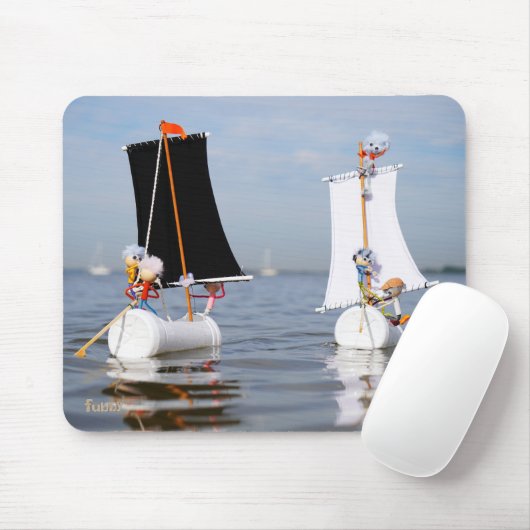 Fubby's op zee tegen plastic vervuiling. mousepad (Mit Mouse)