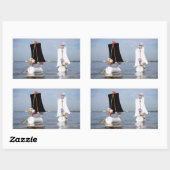 Fubby's op zee tegen plastic vervuiling. rechteckiger aufkleber (Blatt)