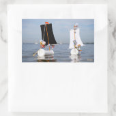 Fubby's op zee tegen plastic vervuiling. rechteckiger aufkleber (Tasche)