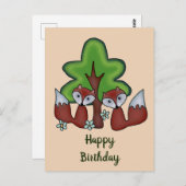 Füches mit Baum Postkarte (Vorne/Hinten)
