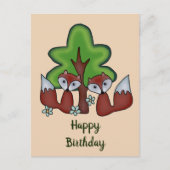 Füches mit Baum Postkarte (Vorderseite)