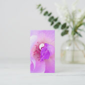 *~* Fuchia rosa Lavendel-violette Rose mit Blumen Visitenkarte (Stehend Vorderseite)