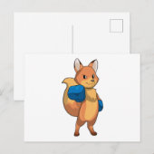 Fuchs als Boxer mit Boxhandschuhen Postkarte (Vorne/Hinten)