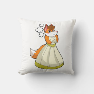 Fuchs als Braut mit Hochzeitskleid.PNG Kissen