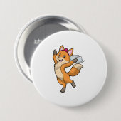 Fuchs als Braut mit Schleier & Herz Button (Vorne & Hinten)