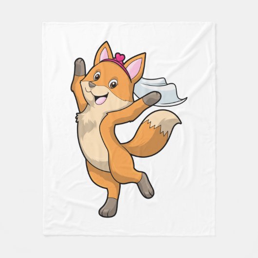 Fuchs als Braut mit Schleier & Herz Fleecedecke (Vorderseite)