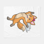 Fuchs als Braut mit Schleier & Herz Fleecedecke (Vorderseite (Horizontal))