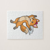 Fuchs als Braut mit Schleier & Herz Puzzle (Horizontal)