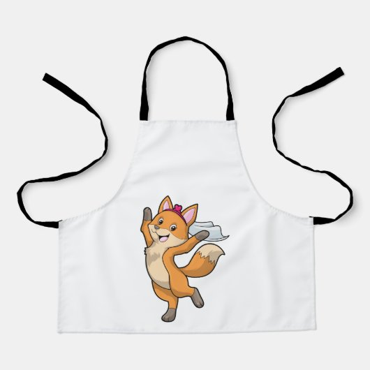 Fuchs als Braut mit Schleier & Herz Schürze (Vorderseite)