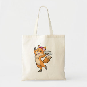 Fuchs als Braut mit Schleier & Herz Tragetasche