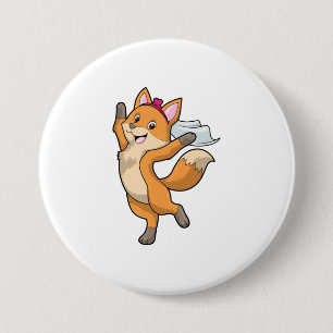 Fuchs als Braut mit Schleier und Herz Button