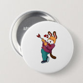 Fuchs als Bräutigam mit Anzug Button (Vorne & Hinten)