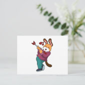 Fuchs als Bräutigam mit Anzug Postkarte (Stehend Vorderseite)