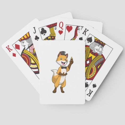 Fuchs als Bräutigam mit Ehering Spielkarten (Rückseite)