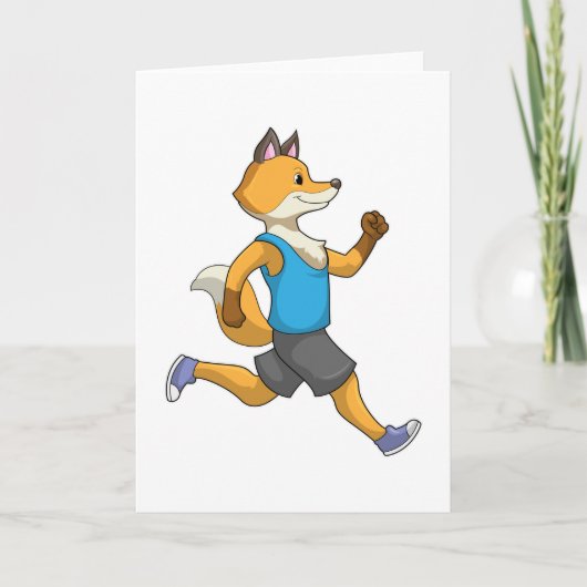 Fuchs als Läufer auf Laufband Karte (Vorderseite)