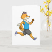 Fuchs als Läufer auf Laufband Karte (Gelbe Blume)