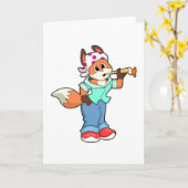 Fuchs als Maler mit Pinsel & Farbe Karte (Gelbe Blume)
