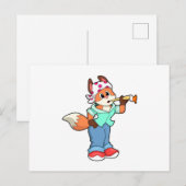 Fuchs als Maler mit Pinsel und Farbe Postkarte (Vorne/Hinten)