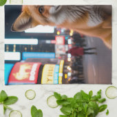 Fuchs am Times Square Geschirrtuch (Gefaltet)