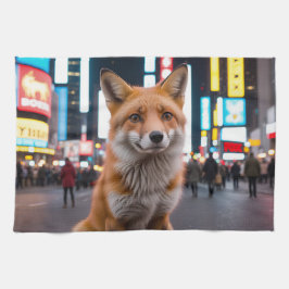 Fuchs am Times Square Geschirrtuch