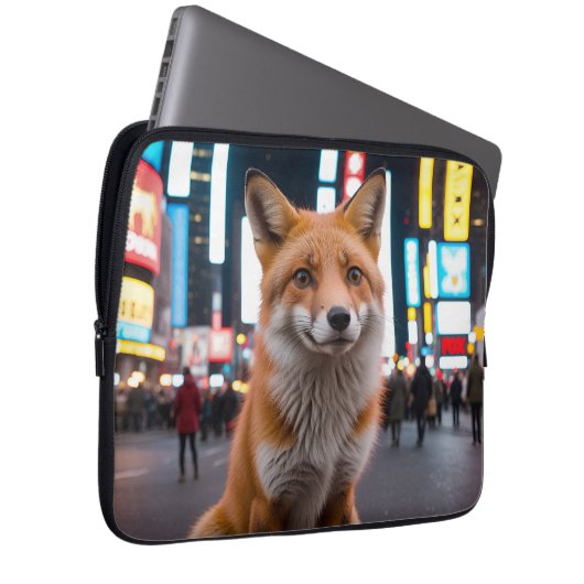 Fuchs am Times Square Laptopschutzhülle (Vorne Rechts)