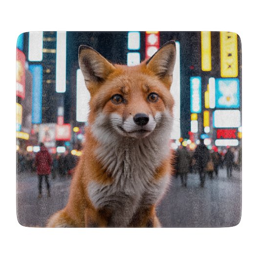 Fuchs am Times Square Schneidebrett (Vorderseite)