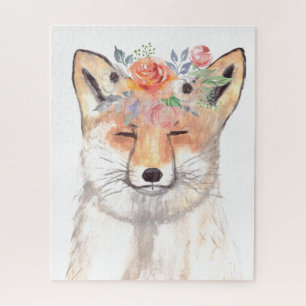 Fuchs Aquarell Orange Braun Wildlife-Kunst Tier Puzzle