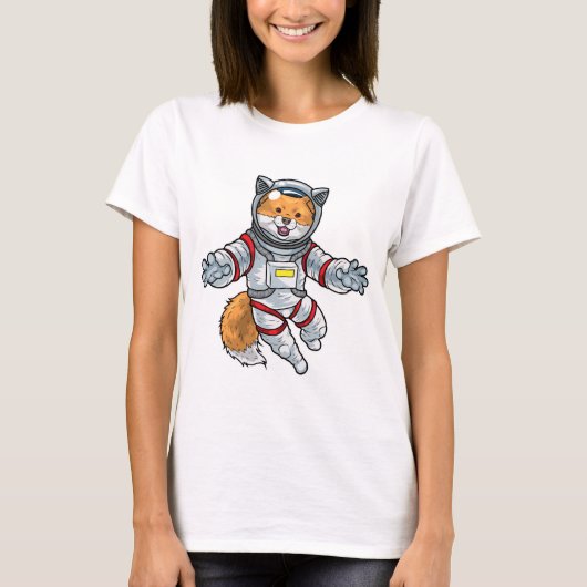 Fuchs Astronaut Raum T-Shirt (Vorderseite)