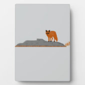 🦊 Fuchs auf dem Fels Tischschild - Schreibtischde Fotoplatte (Vorderseite)
