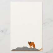 🦊 Fuchs auf dem Felsen Briefpapier (Vorderseite)