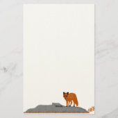 🦊 Fuchs auf dem Felsen Briefpapier (Rückseite)