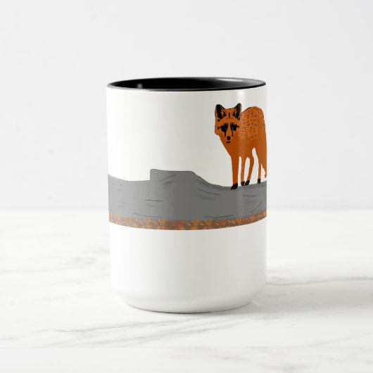 🦊 Fuchs auf dem Felsen Combo Mug Tasse (Zentrum)
