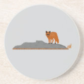 🦊Fuchs auf dem Felsen Getränkeuntersetzer (Vorne)