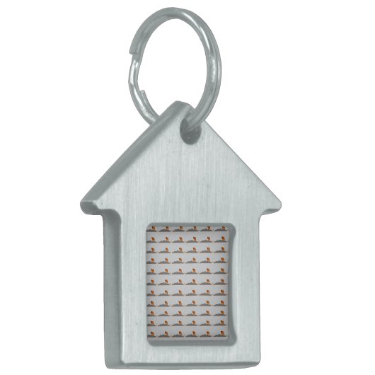 🦊 Fuchs auf dem Felsen "Haus"-förmiges Hundeshals Tiermarke (Vorderseite links)