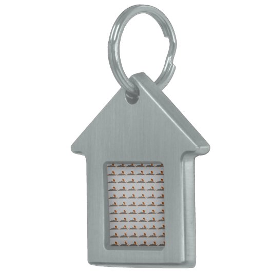 🦊 Fuchs auf dem Felsen "Haus"-förmiges Hundeshals Tiermarke (Vorderseite rechts)