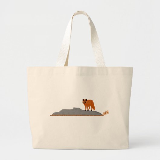 🦊Fuchs auf dem Felsen Jumbo Stoffbeutel (Vorne)