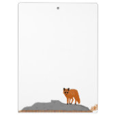 🦊 Fuchs auf dem Felsen Klemmbrett (Rückseite)