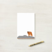 🦊 Fuchs auf dem Felsen Post-it Klebezettel (Auf Schreibtisch)