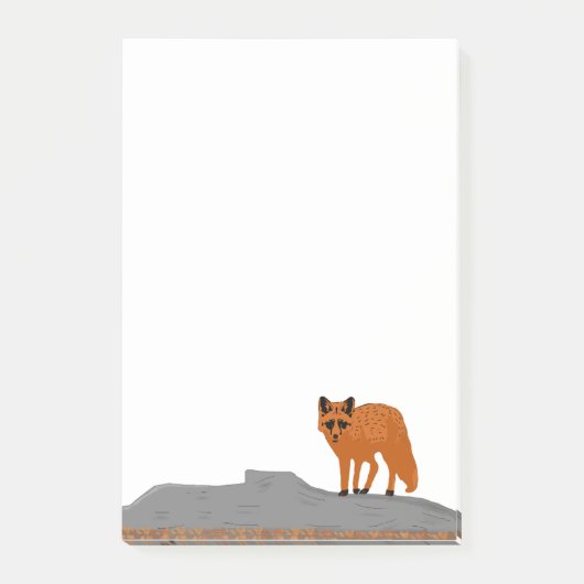 🦊 Fuchs auf dem Felsen Post-it Klebezettel (Vorderseite)